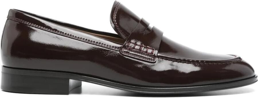 Gianvito Rossi Leren loafers Bruin