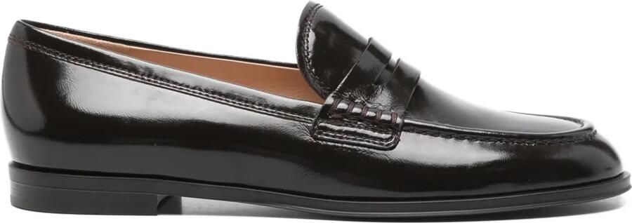 Gianvito Rossi Leren penny loafers Bruin