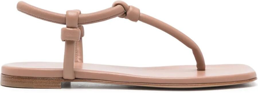 Gianvito Rossi Leren teenslippers Beige