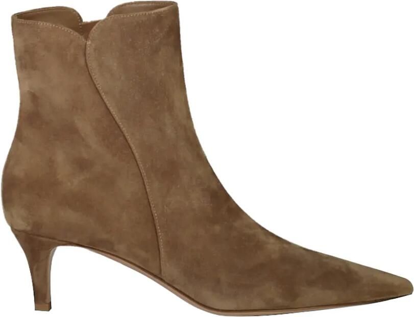 Gianvito Rossi Levy suède enkellaarzen Beige