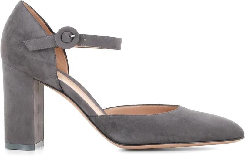 Gianvito Rossi Lisa D'Orsay suède pumps Grijs - Foto 3