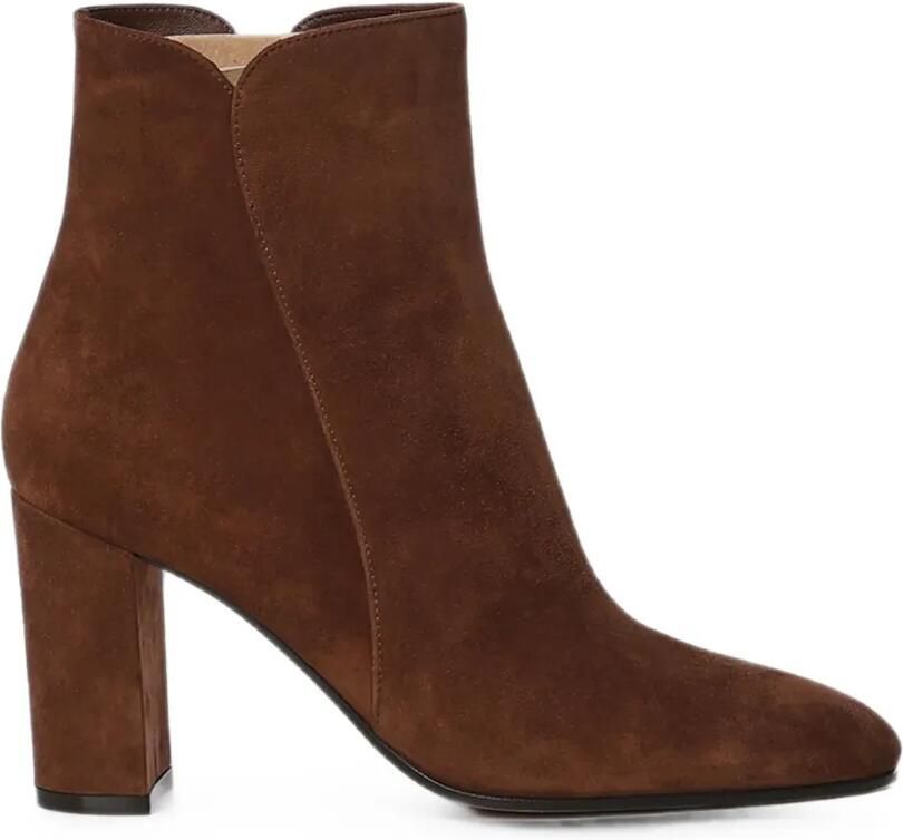 Gianvito Rossi Lisa suède enkellaarzen Bruin