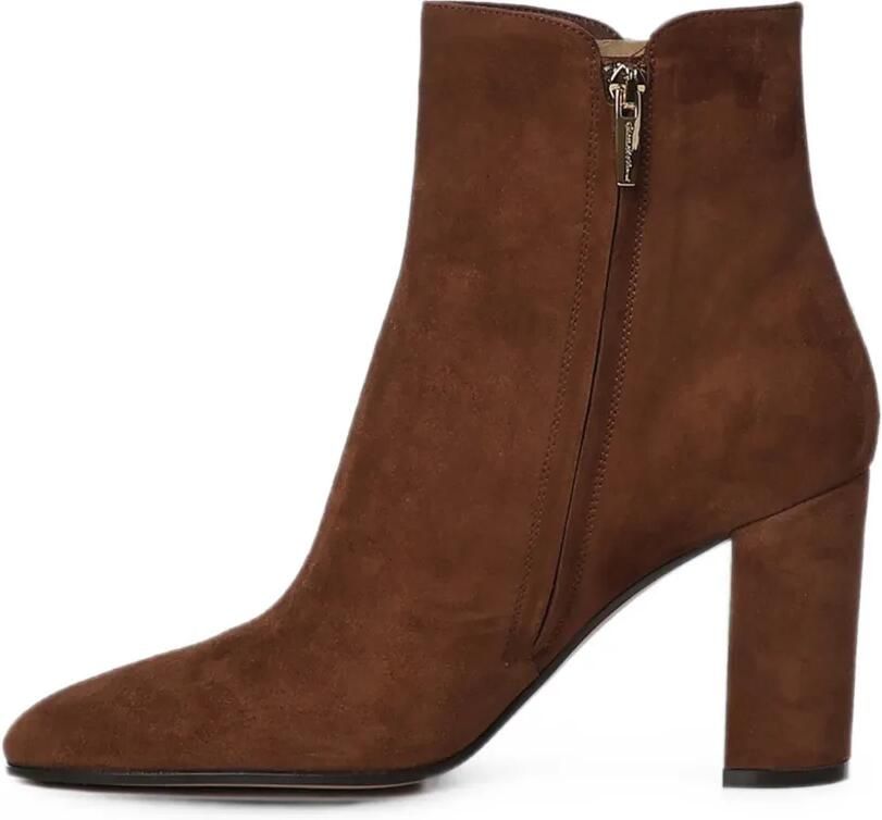 Gianvito Rossi Lisa suède enkellaarzen Bruin - Foto 3