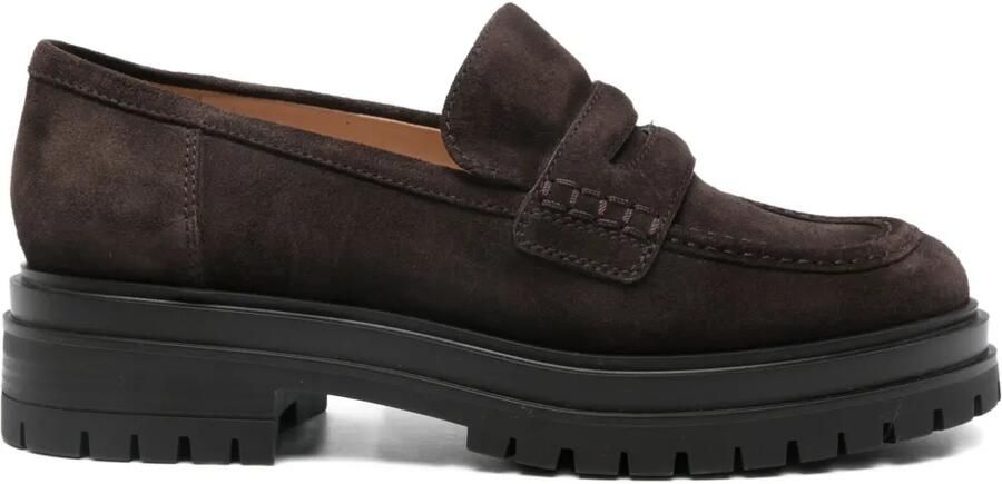 Gianvito Rossi Loafers van suède leer Bruin