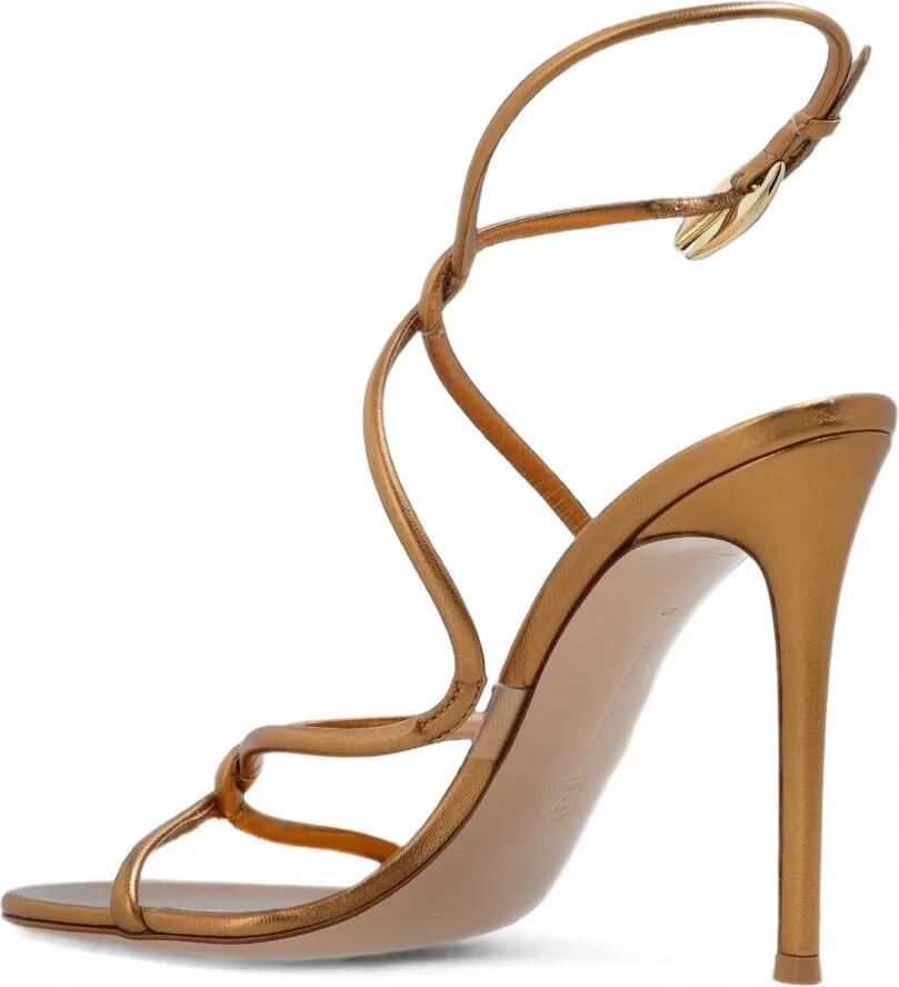 Gianvito Rossi Mamba leren sandalen Goud - Foto 2