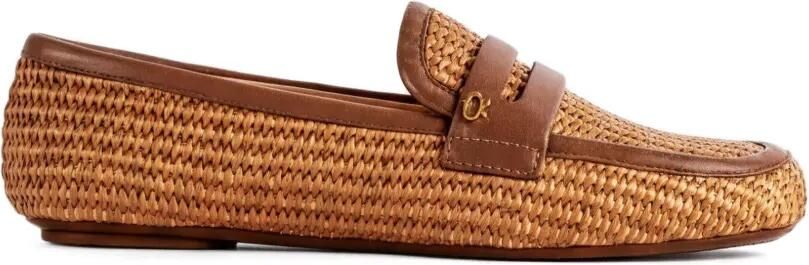Gianvito Rossi Marbella geweven loafers Bruin
