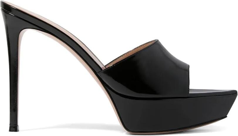 Gianvito Rossi Muiltjes met plateauzool en puntige neus Zwart