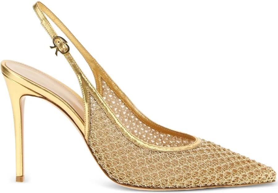 Gianvito Rossi Nikki metallic slingback pumps Goud