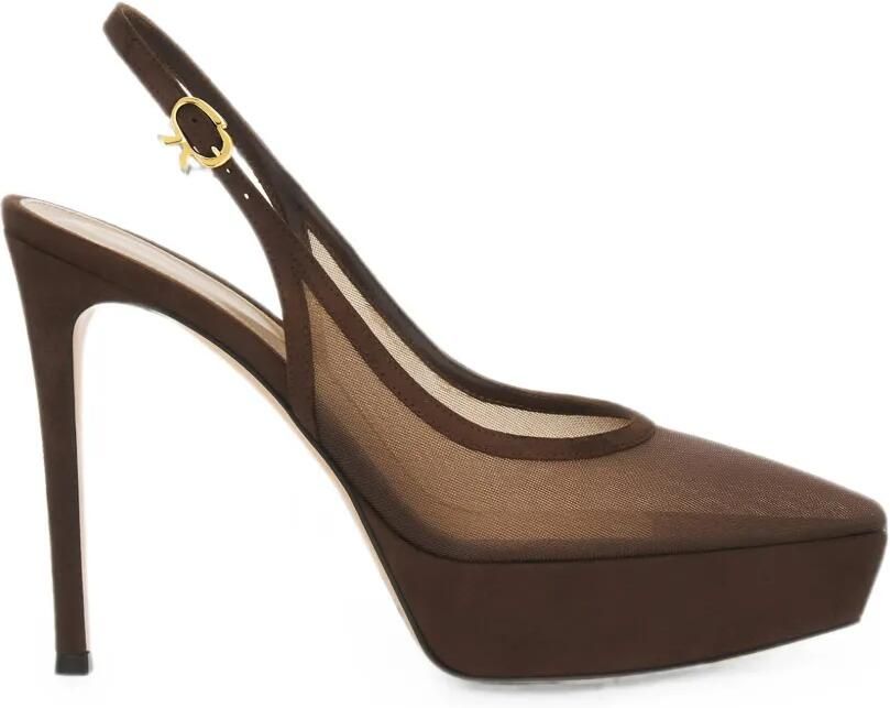 Gianvito Rossi Nikki pumps met plateauzool Bruin