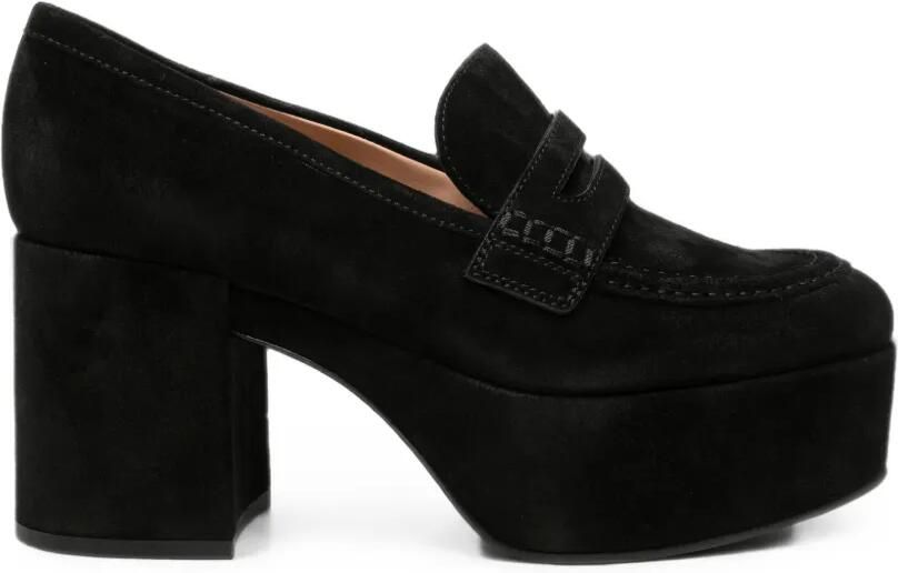 Gianvito Rossi Penny loafers met plateauzool Zwart