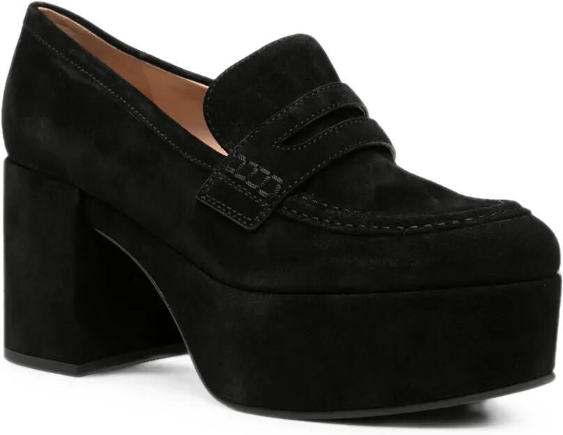 Gianvito Rossi Penny loafers met plateauzool Zwart - Foto 3
