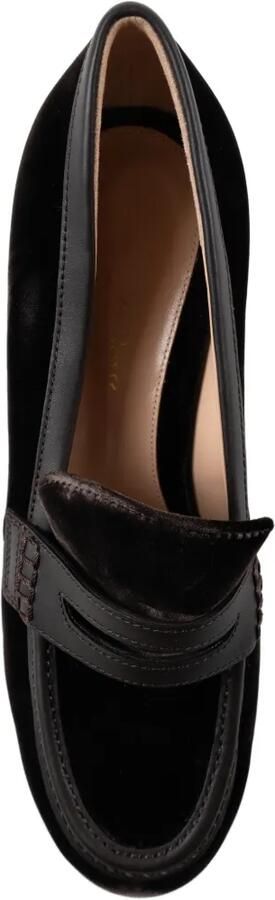 Gianvito Rossi platform velvet pumps Bruin - Foto 4