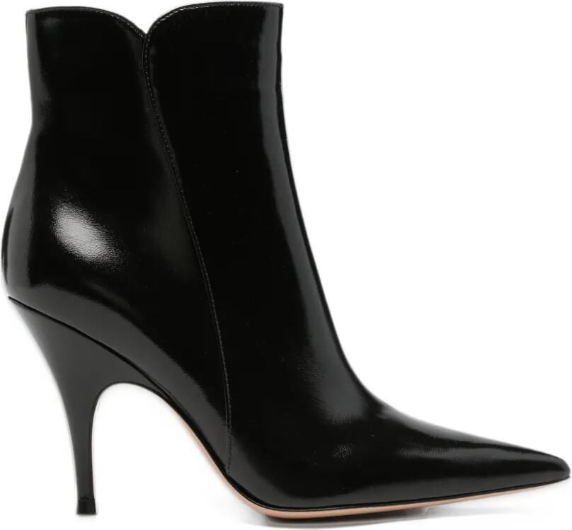 Gianvito Rossi pointed-toe stiletto-heel ankle boots Zwart