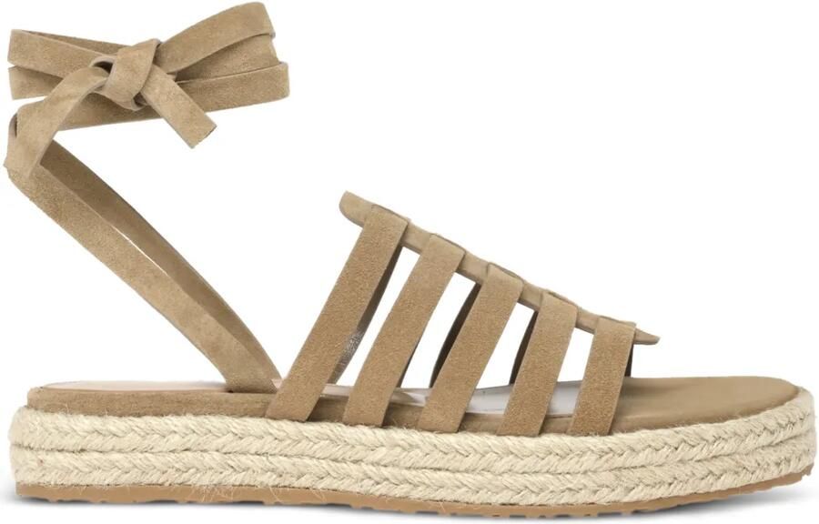 Gianvito Rossi Pompei espadrilles met striksluiting Beige