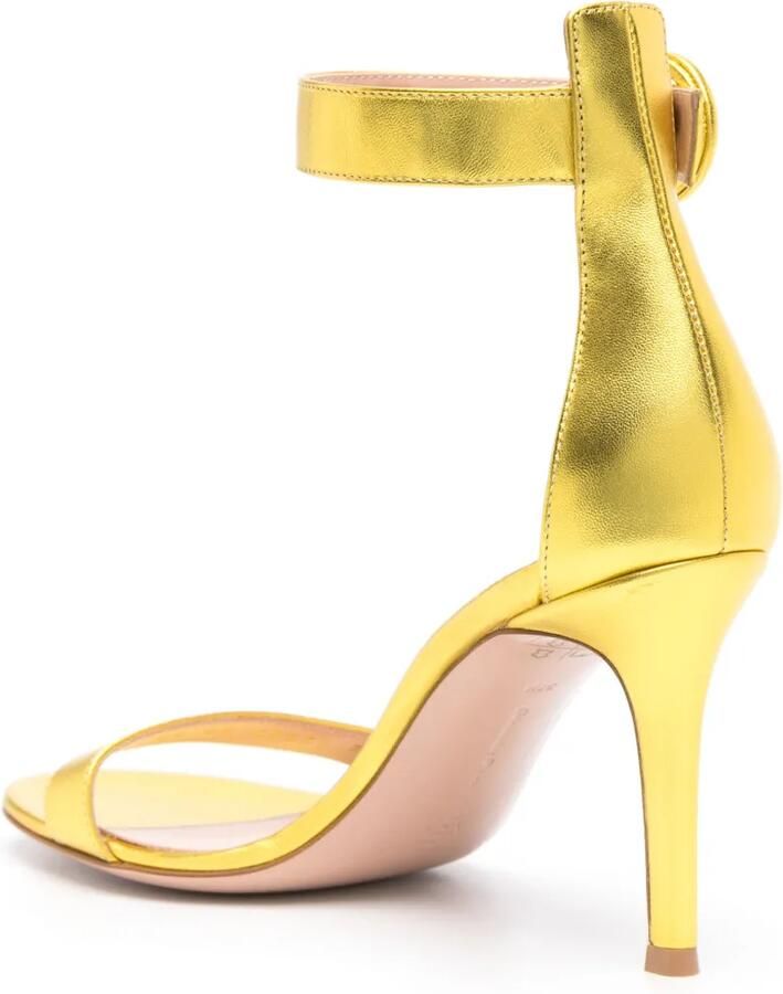 Gianvito Rossi Portofino 85 mm metallic sandalen Geel - Foto 3