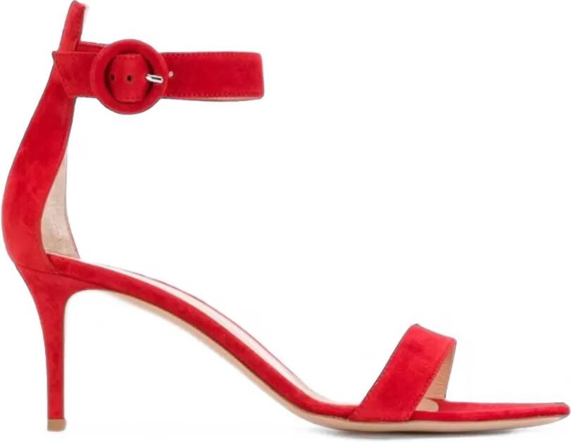 Gianvito Rossi Portofino suède sandalen Rood