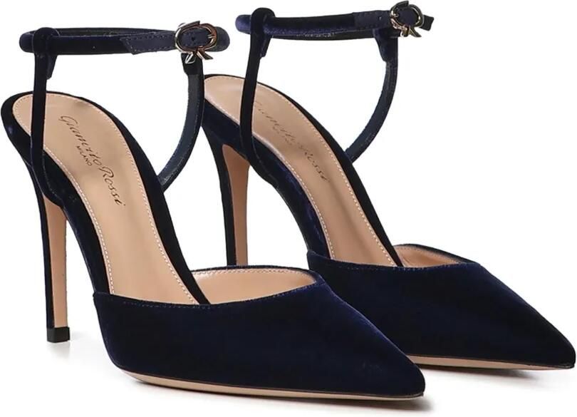 Gianvito Rossi Pumps met enkelbandje en puntige neus Blauw - Foto 2
