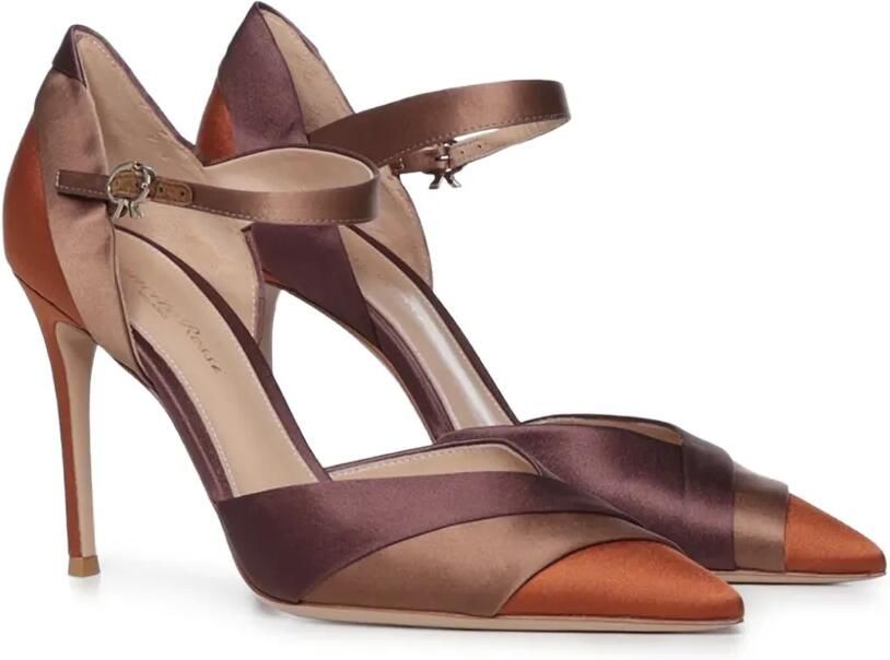 Gianvito Rossi Pumps met hak puntige neus en gesp Bruin - Foto 3
