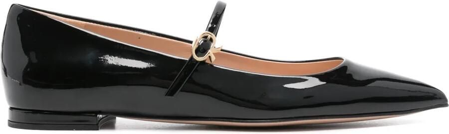 Gianvito Rossi Ribbon Jane ballerina's Zwart