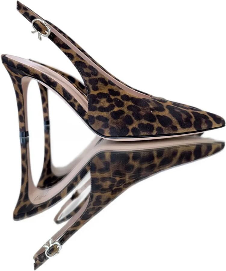 Gianvito Rossi Robbie Sling leopard-print pumps Bruin