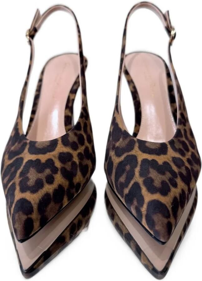 Gianvito Rossi Robbie Sling leopard-print pumps Bruin - Foto 2