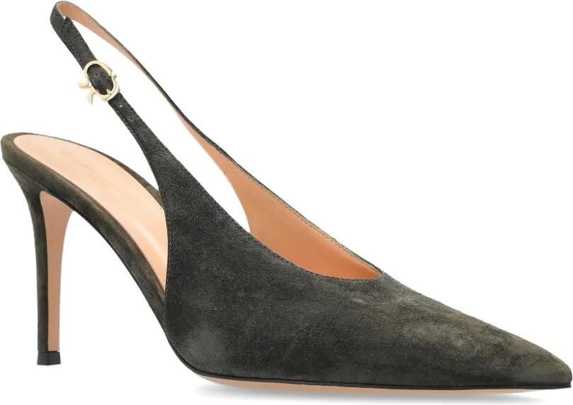 Gianvito Rossi Robbie suède slingback pumps Groen - Foto 4