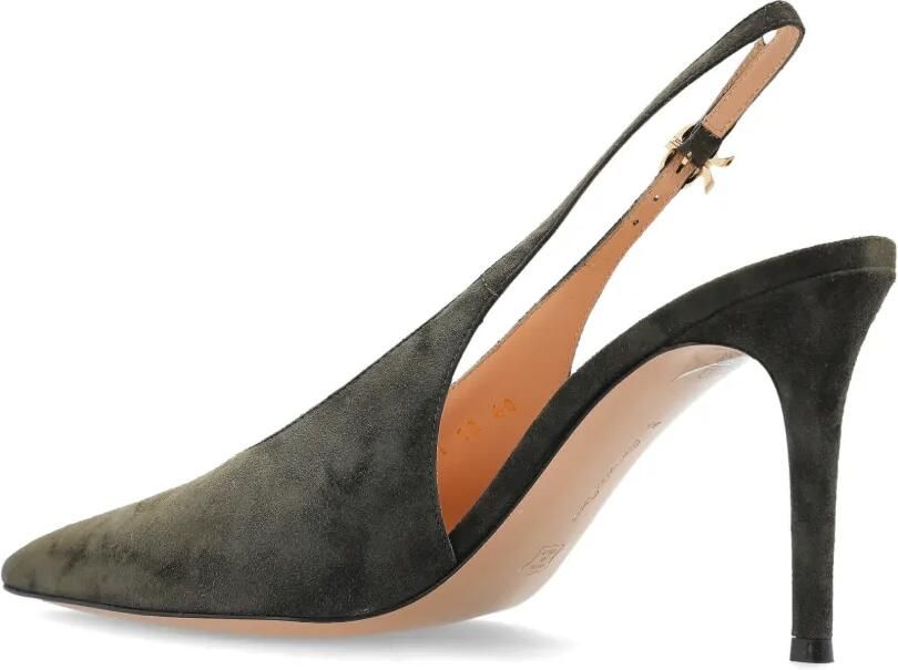 Gianvito Rossi Robbie suède slingback pumps Groen - Foto 3