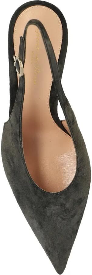 Gianvito Rossi Robbie suède slingback pumps Groen - Foto 5