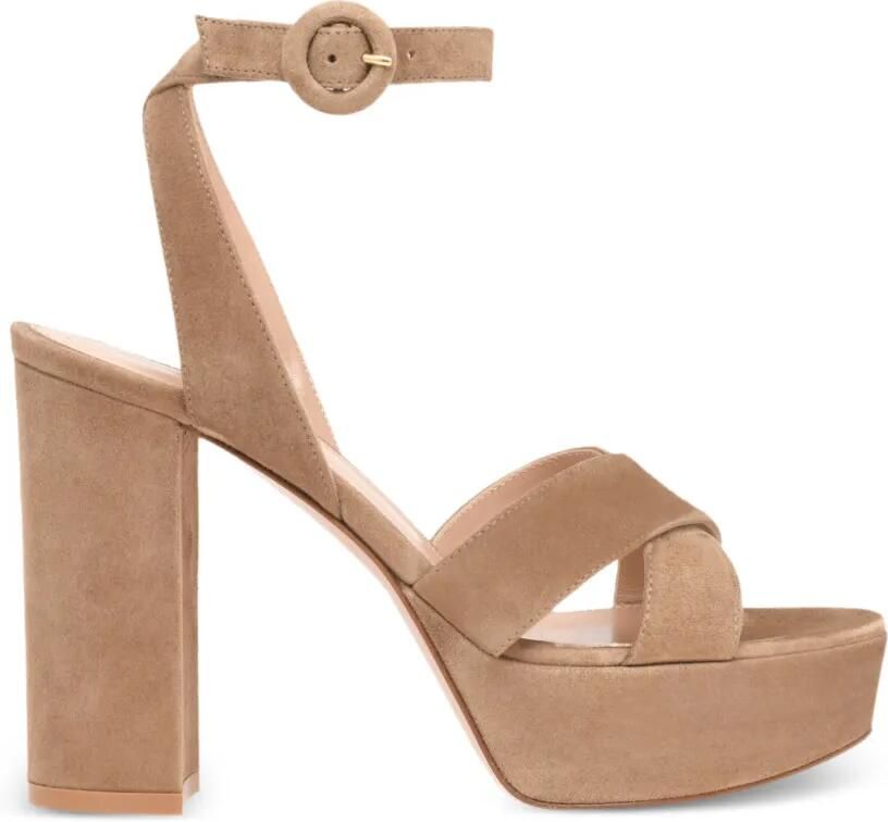 Gianvito Rossi Sabrina sandalen met plateauzool en gesp Beige