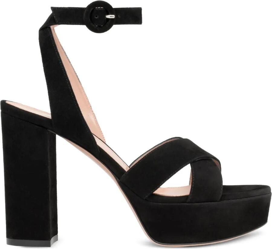 Gianvito Rossi Sandalen met plateauzool en gekruiste bandjes Zwart