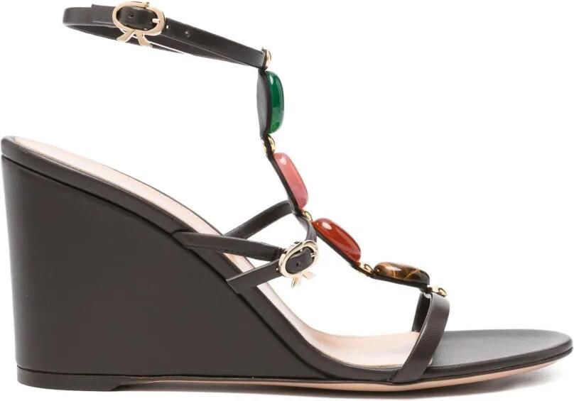 Gianvito Rossi Shanti sandalen verfraaid met stenen Bruin