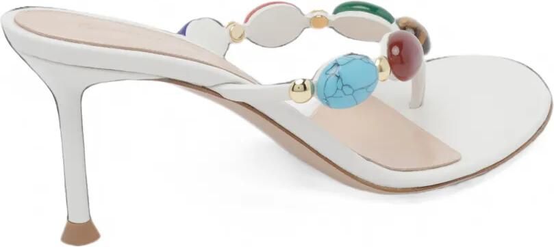Gianvito Rossi Shanti verfraaide leren sandalen Wit - Foto 4