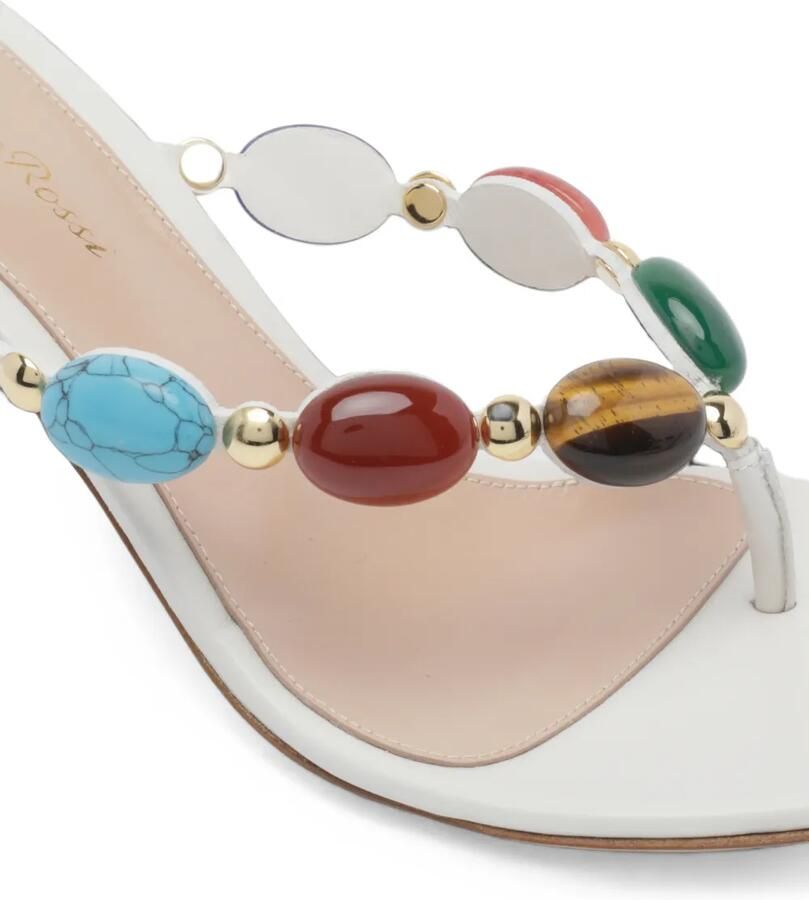 Gianvito Rossi Shanti verfraaide leren sandalen Wit - Foto 2