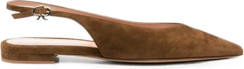 Gianvito Rossi Slingback ballerina's met puntige neus Bruin