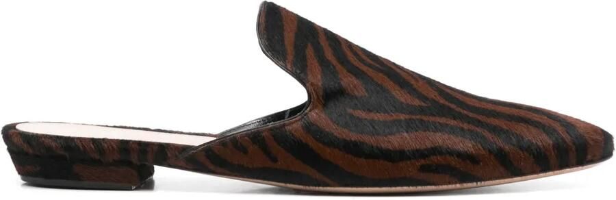 Gianvito Rossi Slippers met zebraprint Bruin