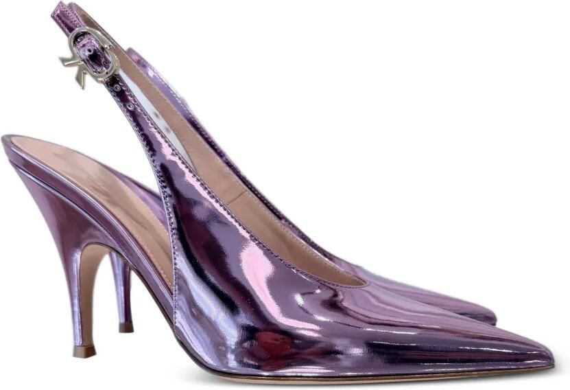 Gianvito Rossi Sofia Sling metallic pumps Paars