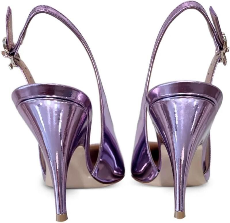 Gianvito Rossi Sofia Sling metallic pumps Paars - Foto 3