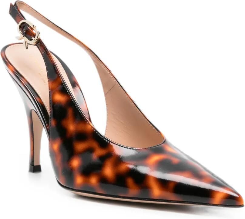 Gianvito Rossi Sofia Sling slingback pumps met schildpadschild-effect Bruin - Foto 2
