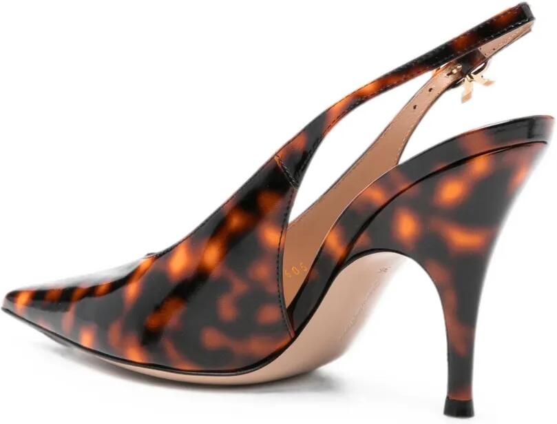 Gianvito Rossi Sofia Sling slingback pumps met schildpadschild-effect Bruin - Foto 3