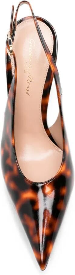 Gianvito Rossi Sofia Sling slingback pumps met schildpadschild-effect Bruin - Foto 4