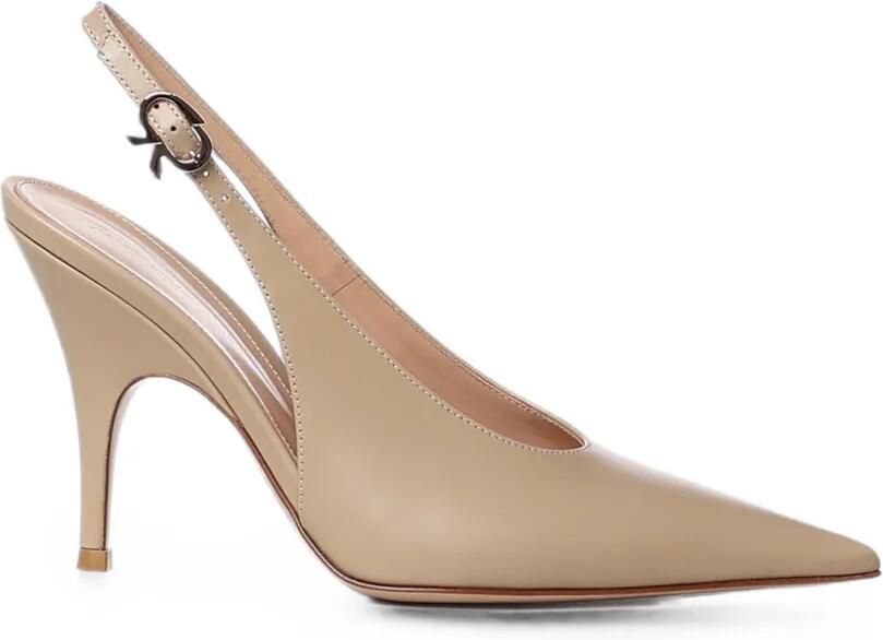 Gianvito Rossi Sofia slingback pumps met puntige neus Beige