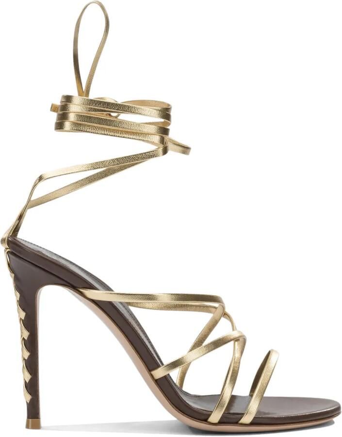 Gianvito Rossi Stiletto sandalen met veters Bruin