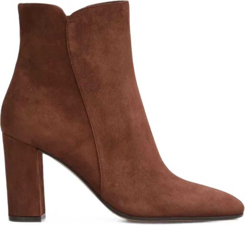 Gianvito Rossi suede block-heel ankle boots Bruin