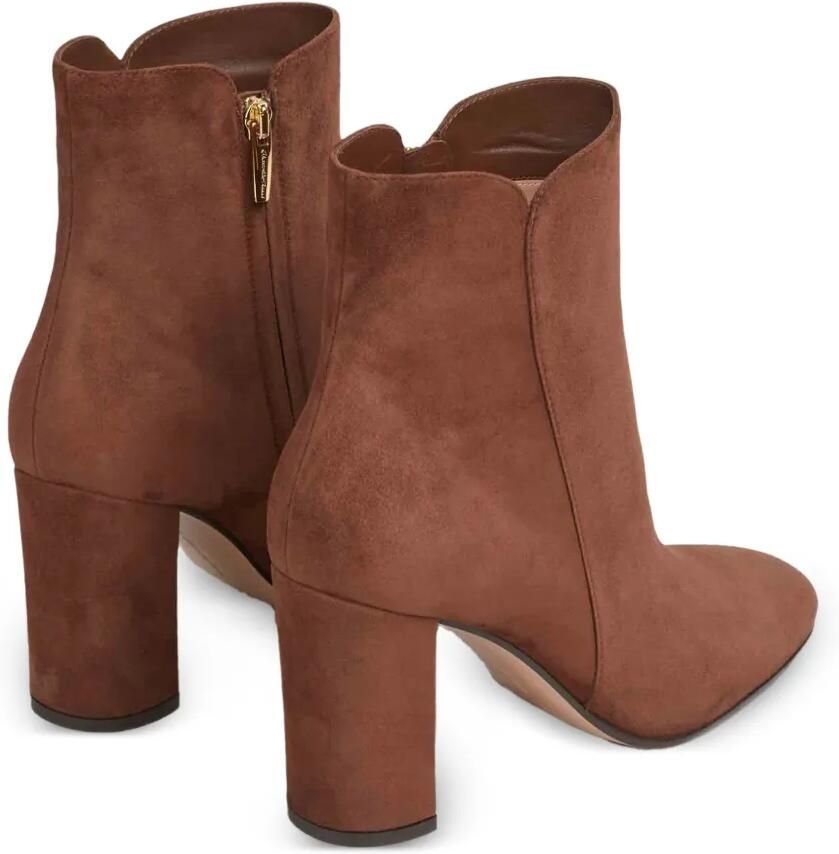 Gianvito Rossi suede block-heel ankle boots Bruin - Foto 3