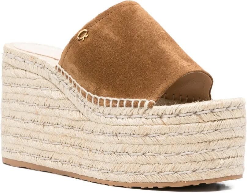 Gianvito Rossi Suède espadrilles met hak Bruin - Foto 3