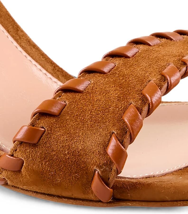 Gianvito Rossi Suède sandalen met stiksels Bruin