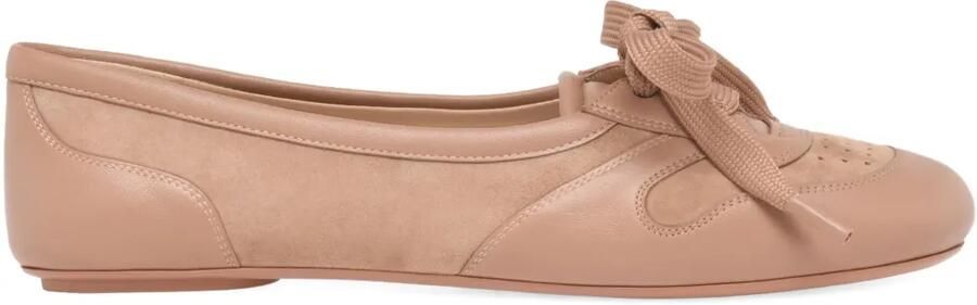 Gianvito Rossi Vault ballerina's met veters Beige