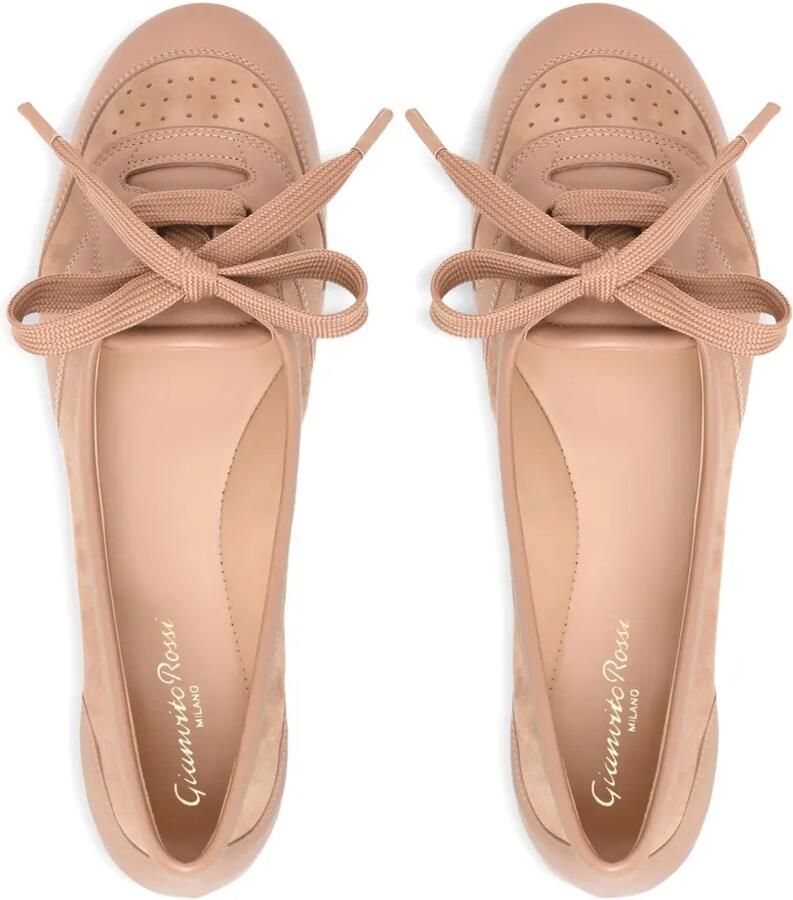 Gianvito Rossi Vault ballerina's met veters Beige - Foto 2