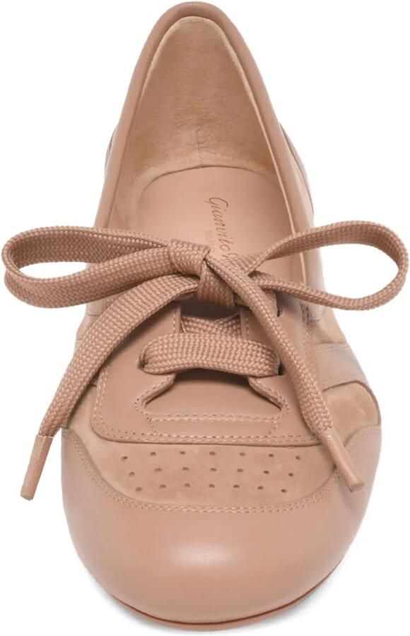 Gianvito Rossi Vault ballerina's met veters Beige - Foto 3