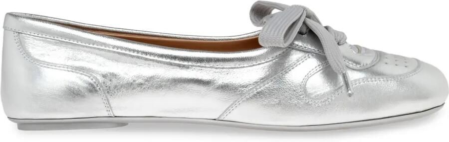 Gianvito Rossi Vault ballerina's met veters en geperforeerde details Zilver